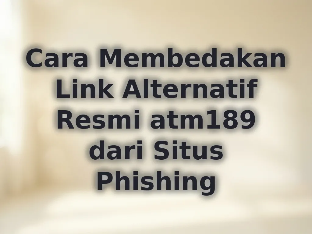 Cara Membedakan Link Alternatif Resmi atm189 dari Situs Phishing